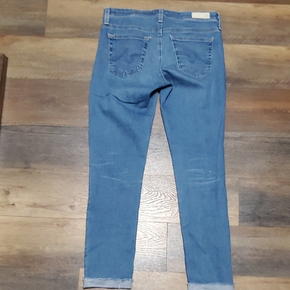 Ag Adriano Goldschmied Blue Ag-ed Denim Ankle The Stilt Roll Up Jeans - Picture 8 of 9